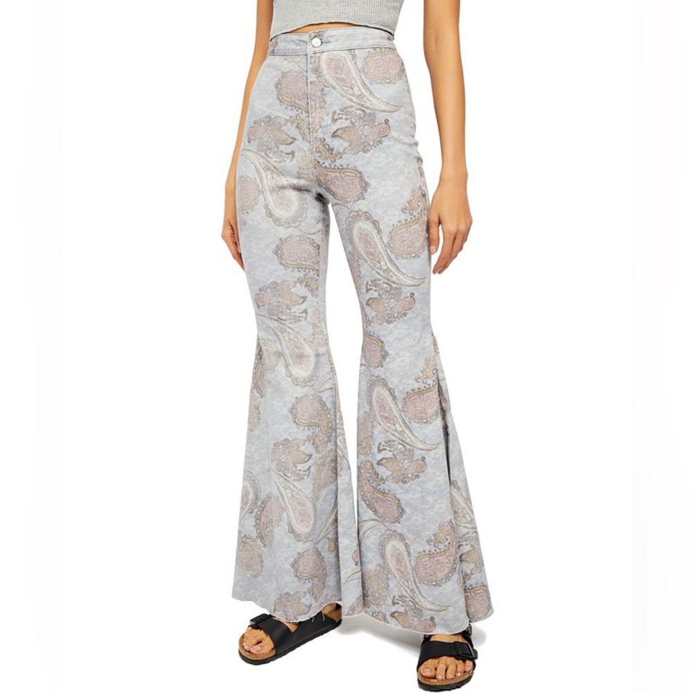 We The Free Gray Paisley Just Float on Free people jeans